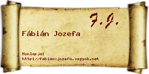 Fábián Jozefa névjegykártya